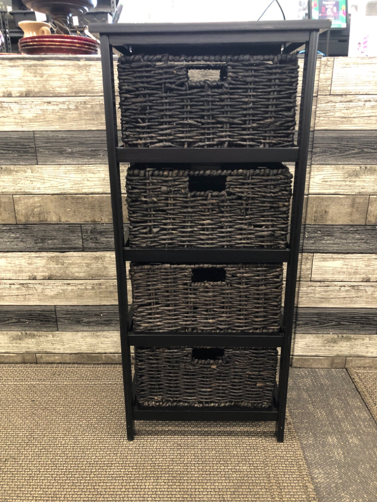 BLACK FOUR CUBE SHELF.