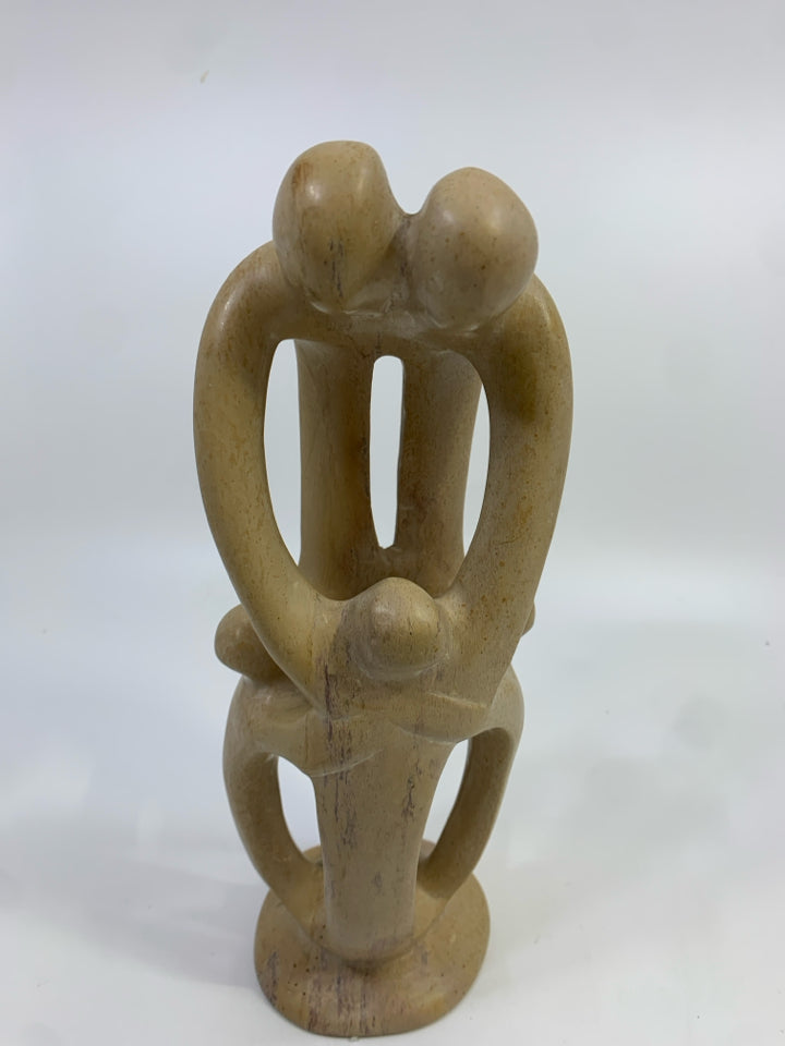 CARVED STONE MOTHER,FATHER & CHILDREN FIGURINE- KENYA.