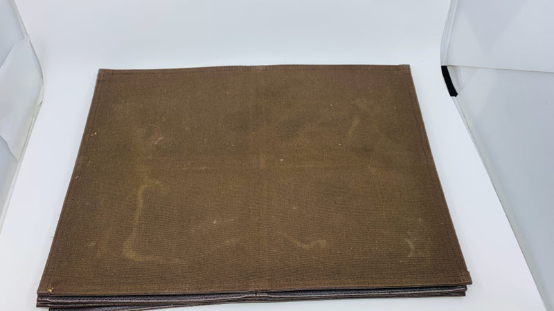 4 BROWN LEATHER PLACE MATS.