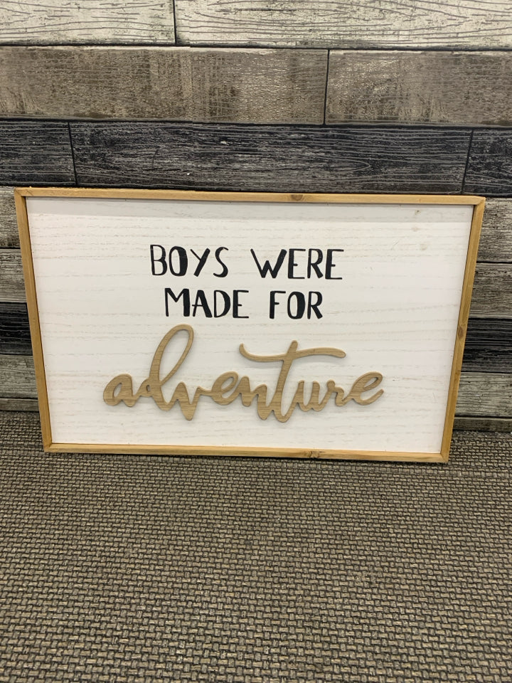 BOYS WERE MADE FOR ADVENTURE- WALL HANGING.