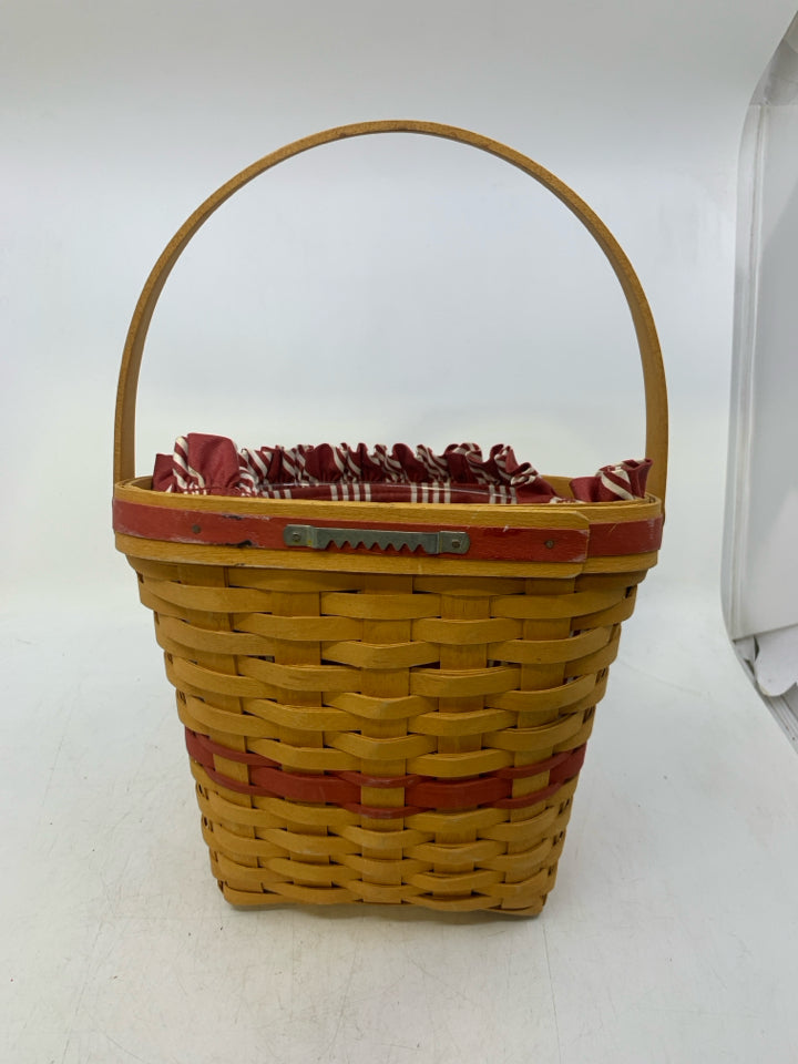 LONGABERGER CHRISTMAS COLLECTION GLAD TIDINGS BASKET 1998 EDITION W/ LINER, INSE