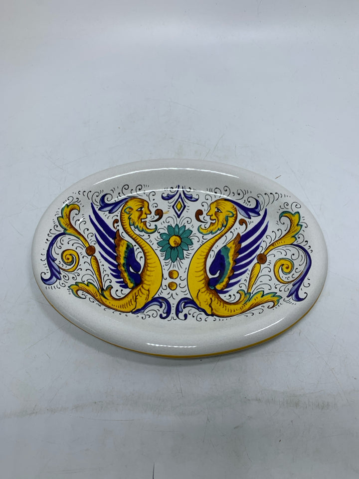 OVAL ABSTRACT COLORFUL PLATE NOVA DERUTA.