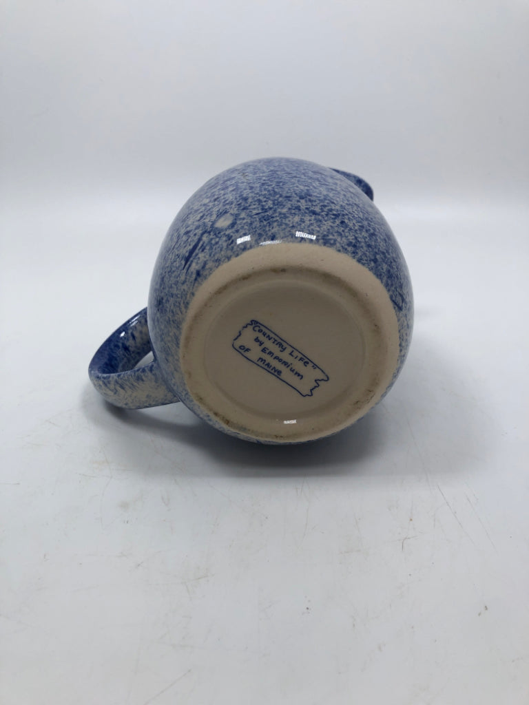 COUNTRY LIFE BLUE SPECKLED PITCHER.