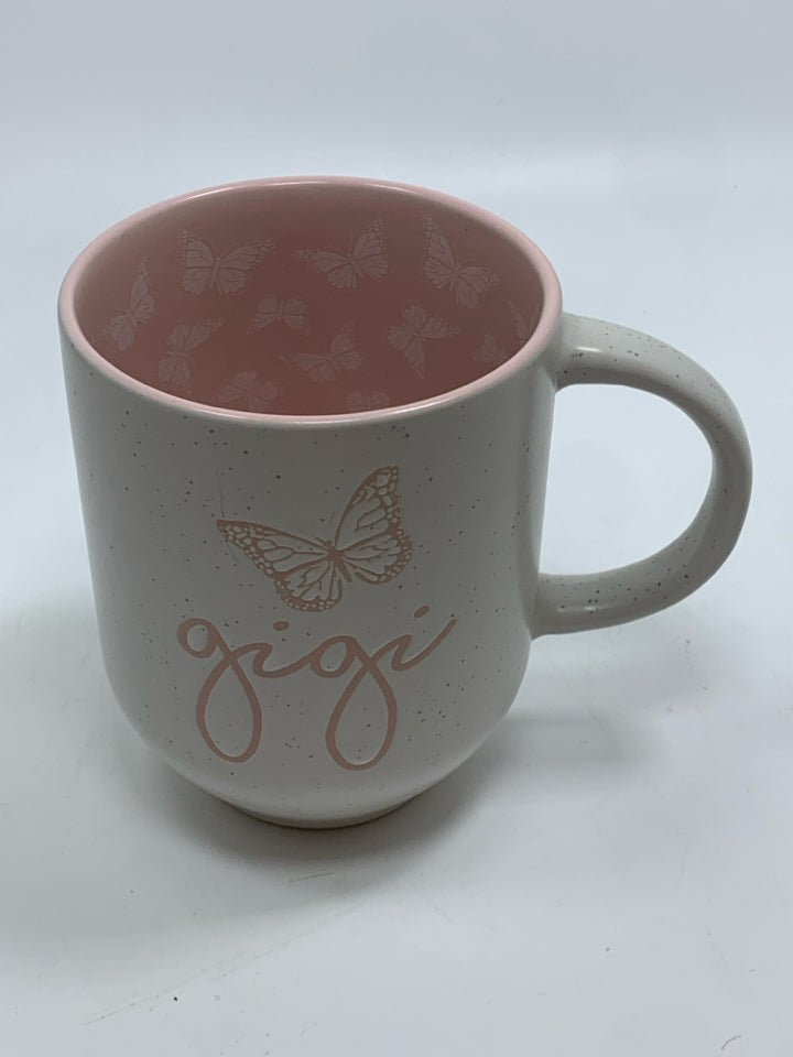 GIGI PINK BUTTERFLY MUG.