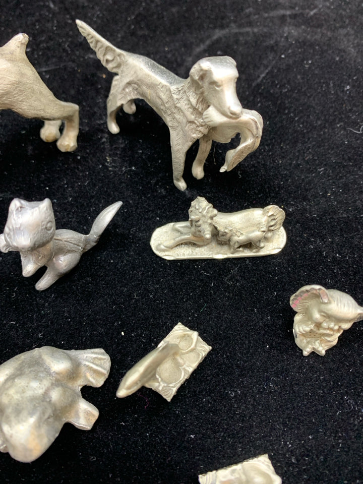 BAG OF SM PEWTER ANIMALS.