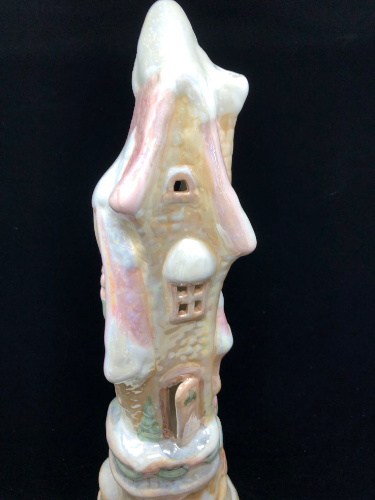 STACKED CHRISTMAS HOUSE VOTIVE HOLDER.