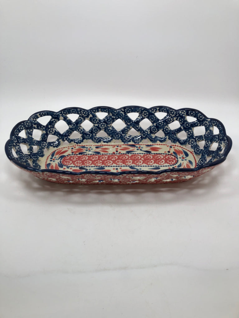 TEMPTATIONS CERAMIC WEAVE BASKET.