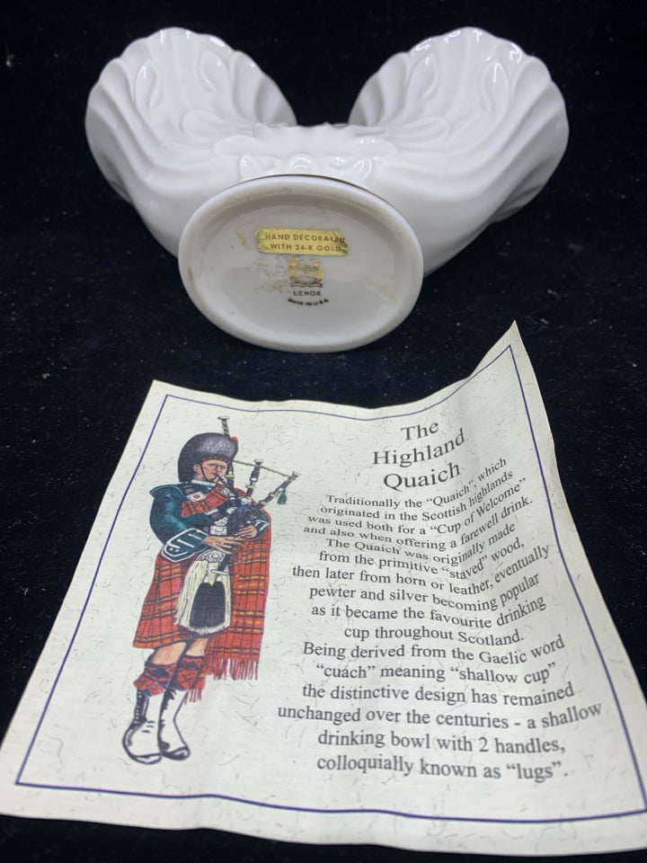 LENOX THE HIGHLAND QUAICH VASE/ CUP.