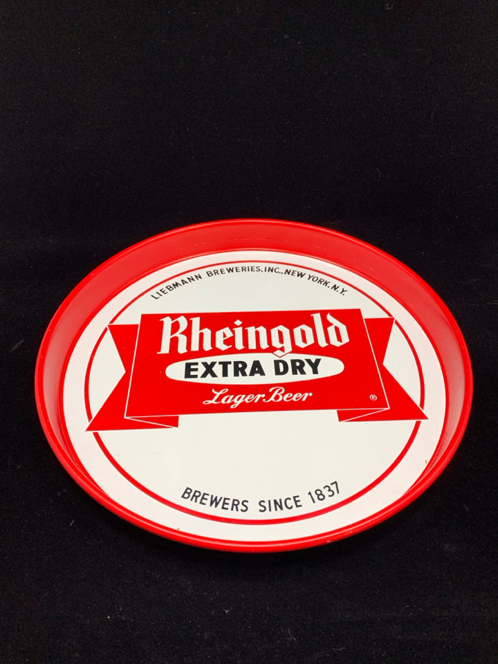 VTG RHEINGOLD LAGER BEER TIN SERVING TRAY.