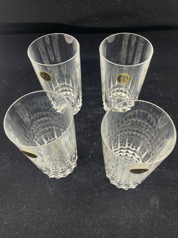 4 ONEIDA CRYSTAL WATER GLASSES.