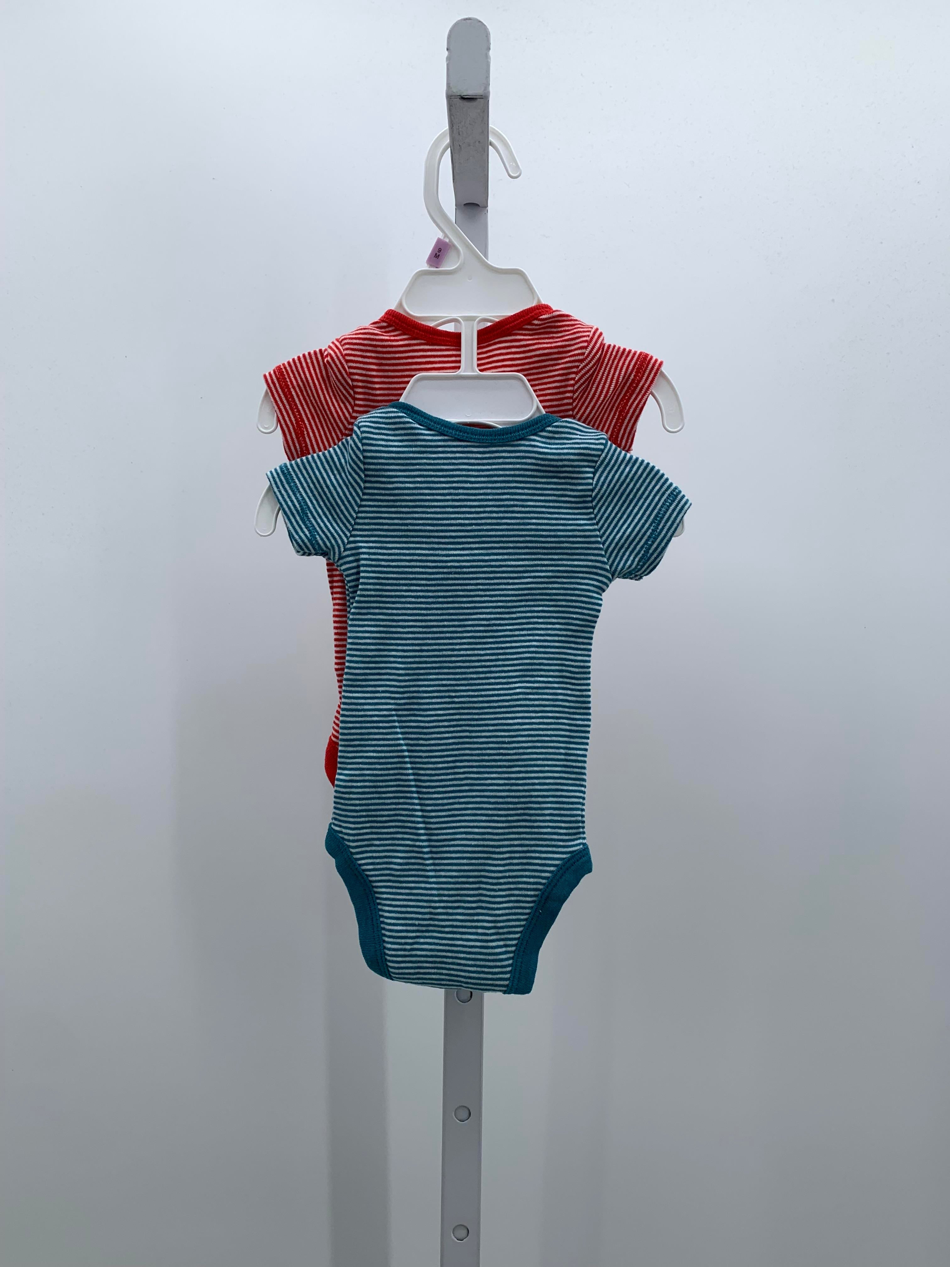 TWO STRIPE SHORT SLV BODY SUIT RED/BLUE