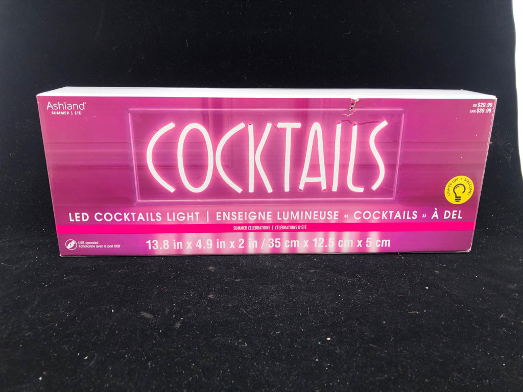 NIB LED COCKTAILS SIGN.