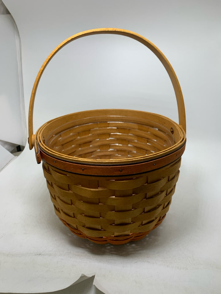 LONGABERGER 1995 MEDIUM PUMPKIN BASKET W/ PROTECTOR.