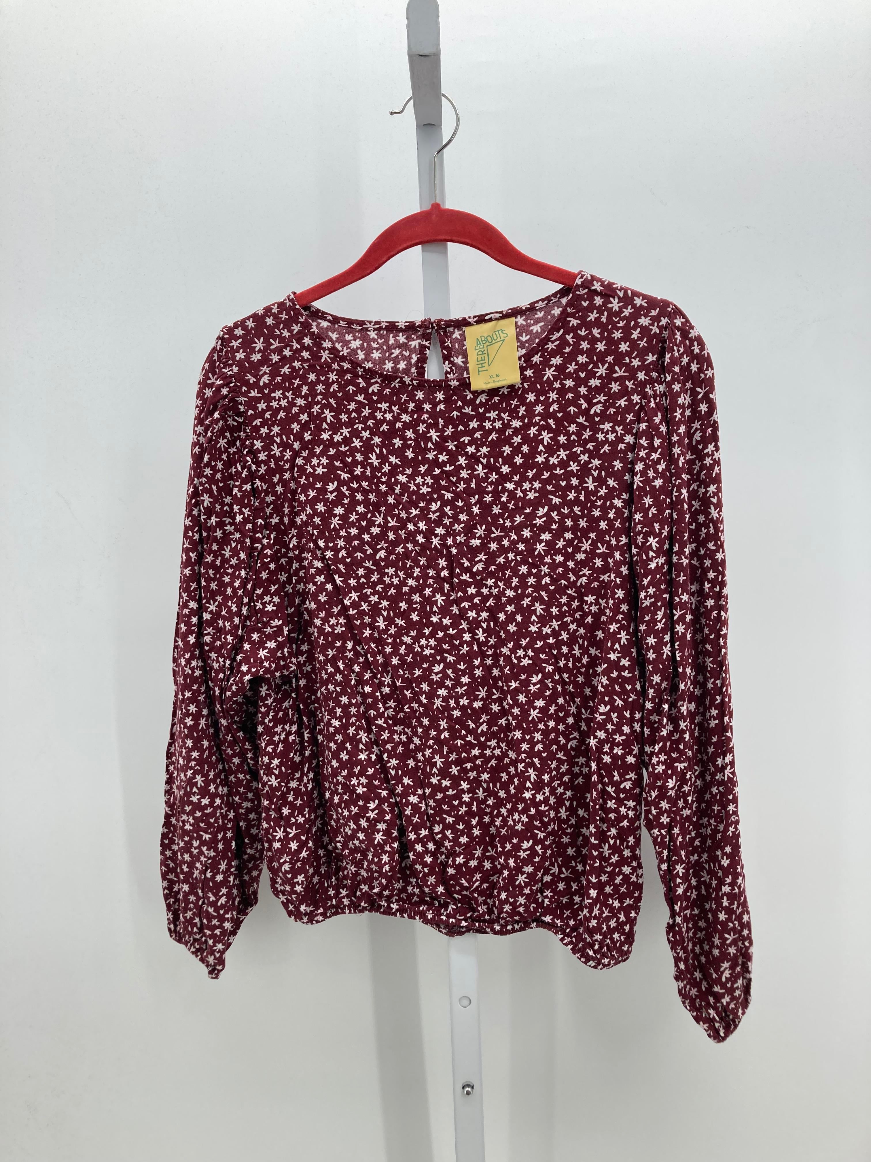 Thereabouts Size 16 Girls Long Sleeve Shirt