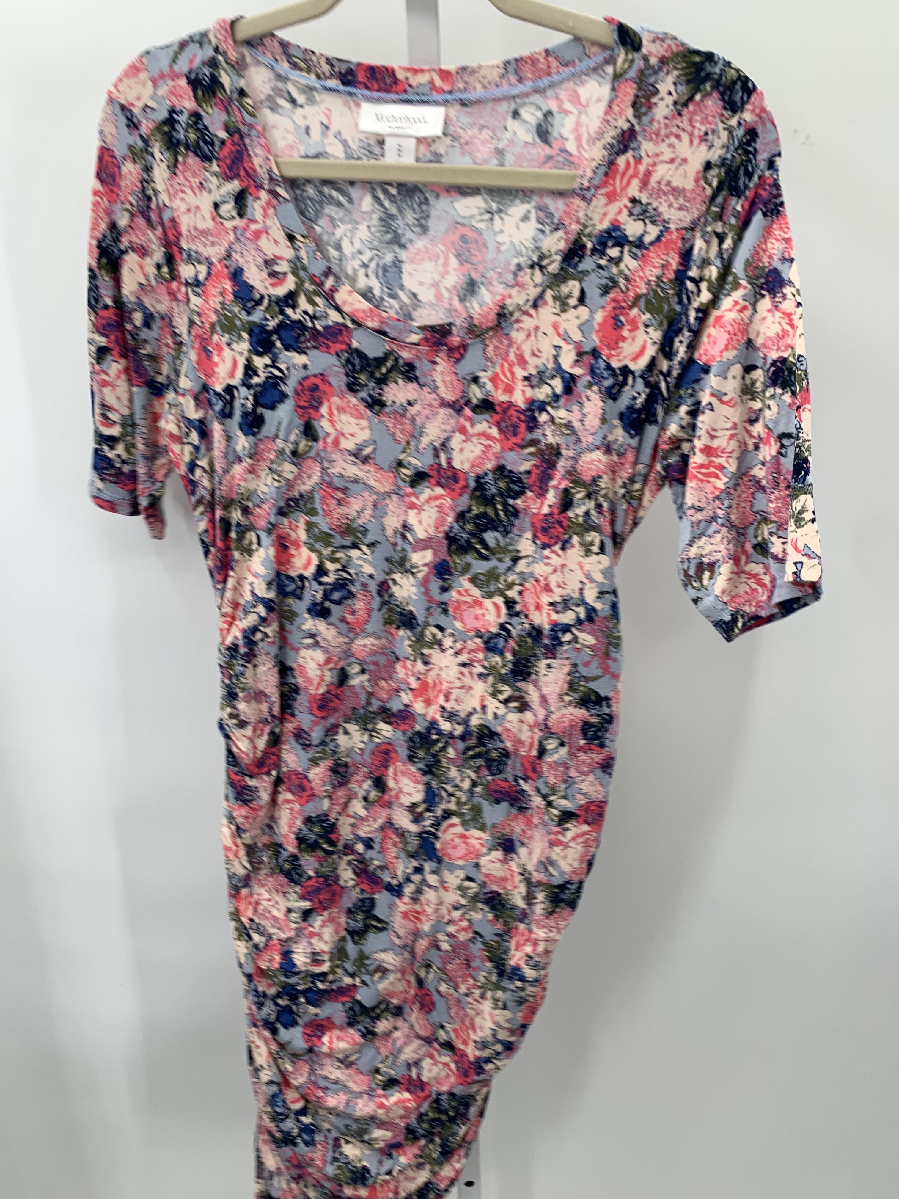 Motherhood Blue Size Medium Maternity Short Sleeve Dress