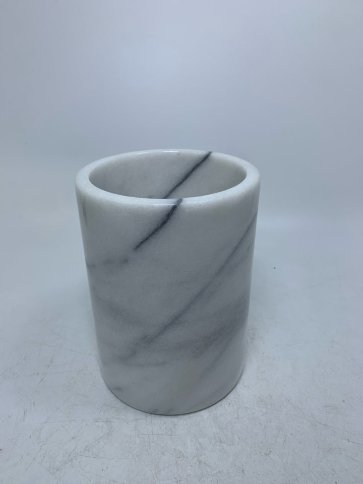 HEAVY MARBLE UTENSIL HOLDER.