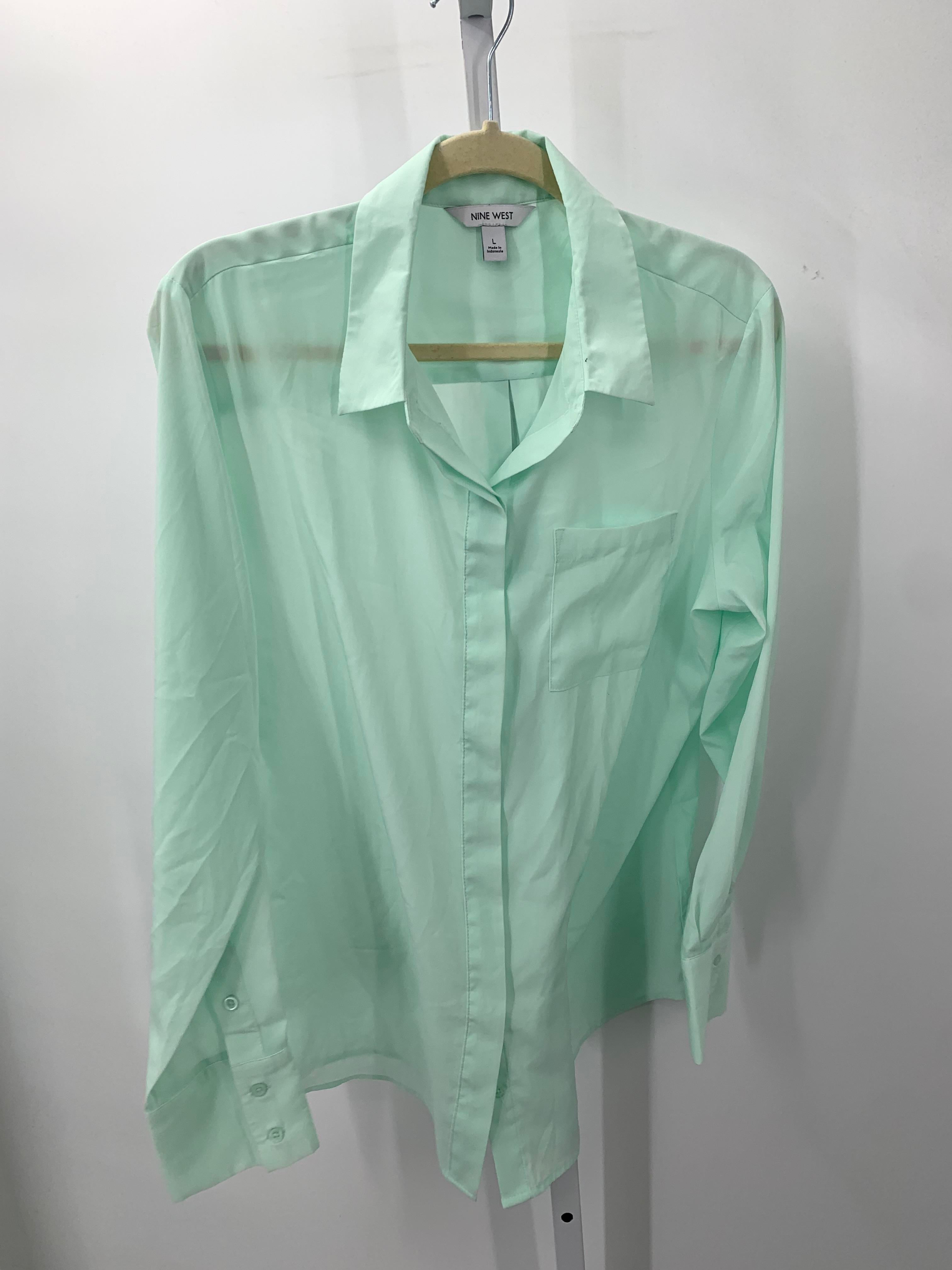 Nine West Size Large Misses Long Sleeve Shirt