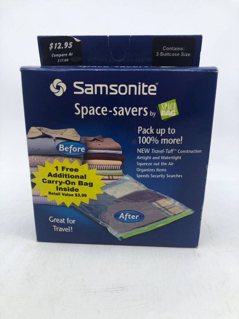 NIB SAMSONITE 3 SUITCASE SIZE SPACE-SAVER BAGS
