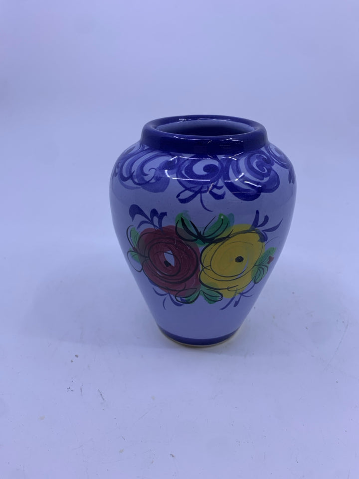 FLORAL PAINTED VASE.