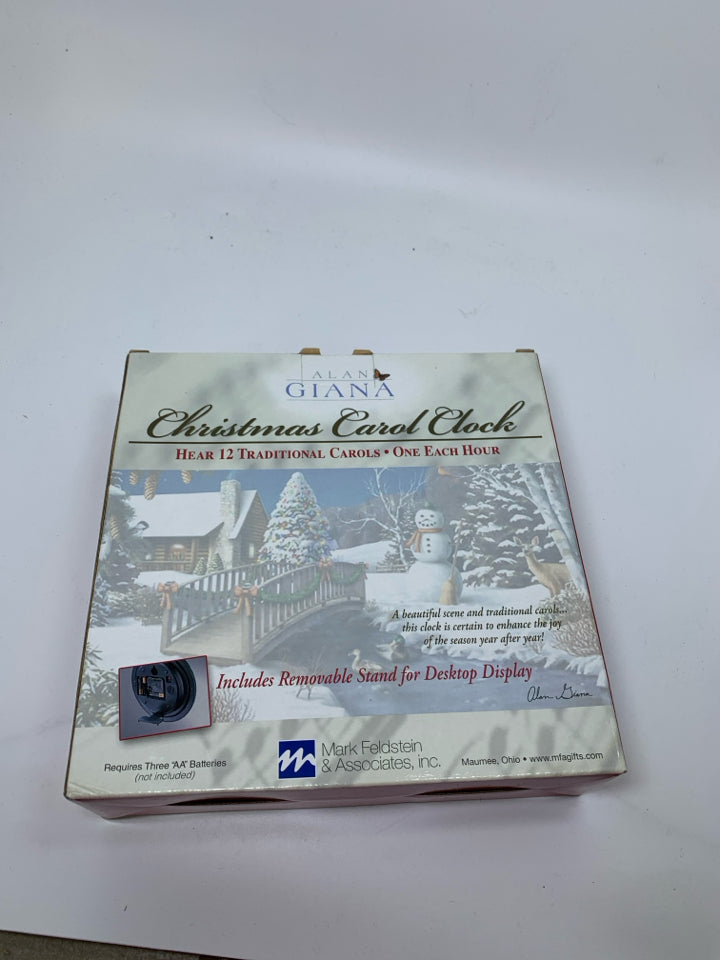 NIB CHRISTMAS CAROL CLOCK.