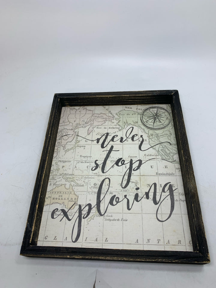 NEVER STOP EXPLORING MAP WALL ART.