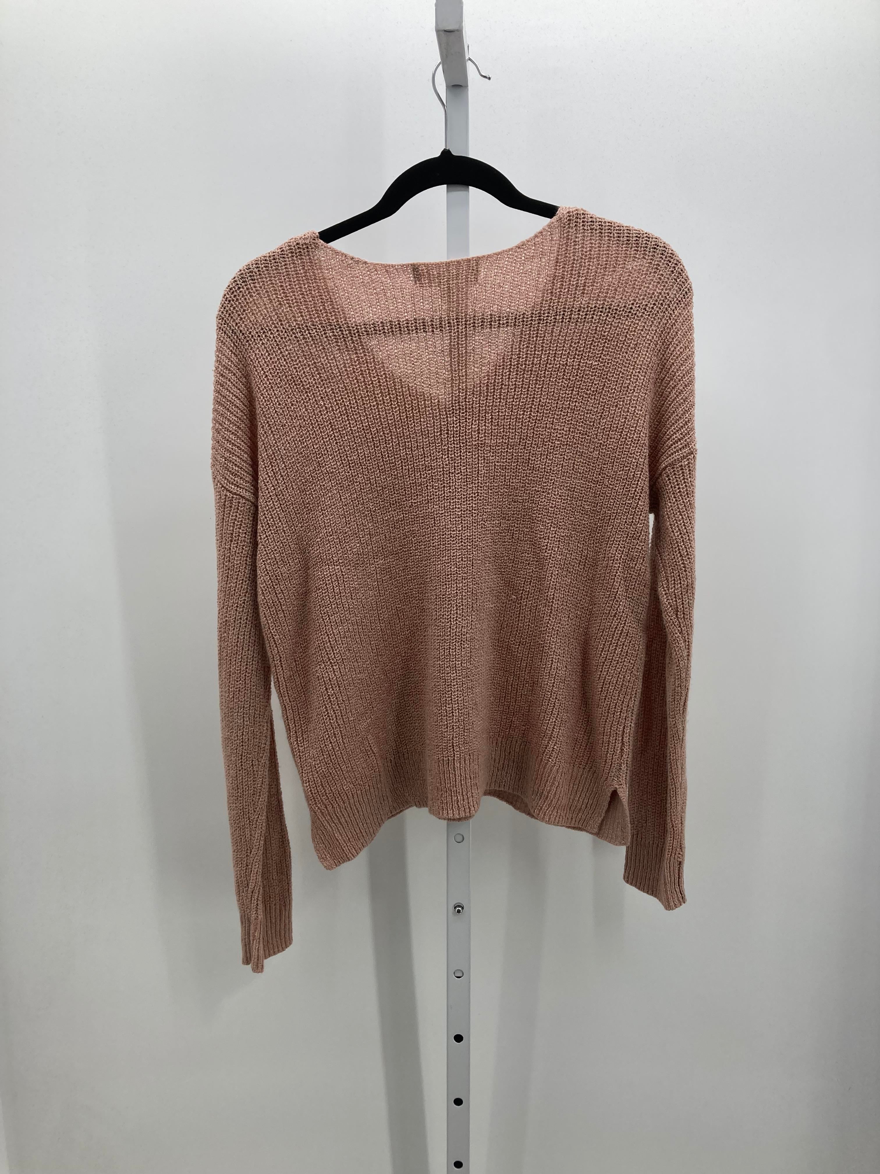 Pink Rose Size Large Juniors Long Sleeve Sweater
