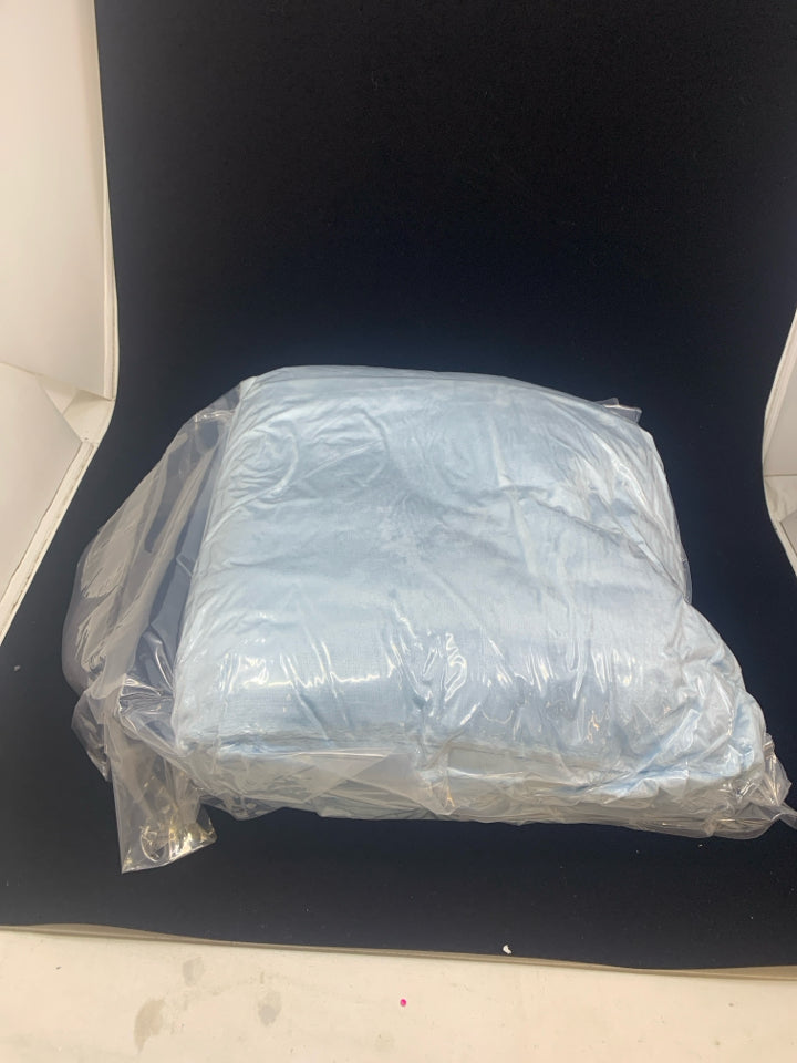 NIP LT BLUE MICROPLUSH BLANKET.