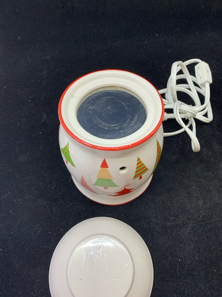 RED AND GREEN CHRISTMAS TREE WAX WARMER- YANKEE CANDLE.