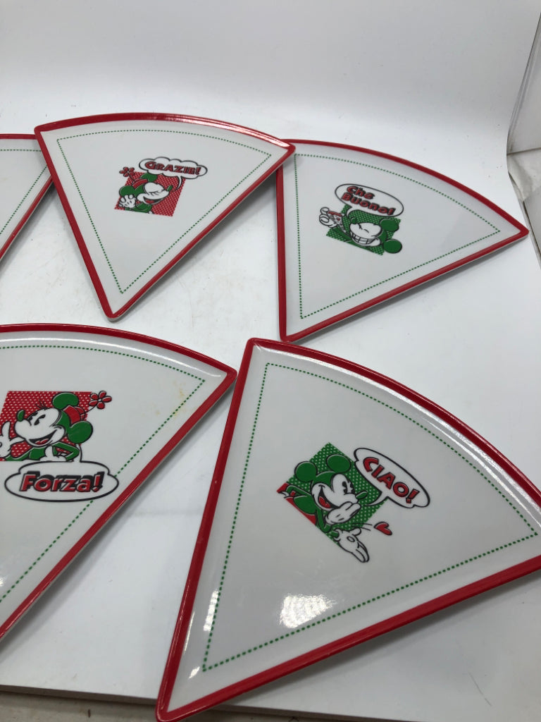 6 ITALIAN MICKEY MELAMINE PIZZA PLATES.