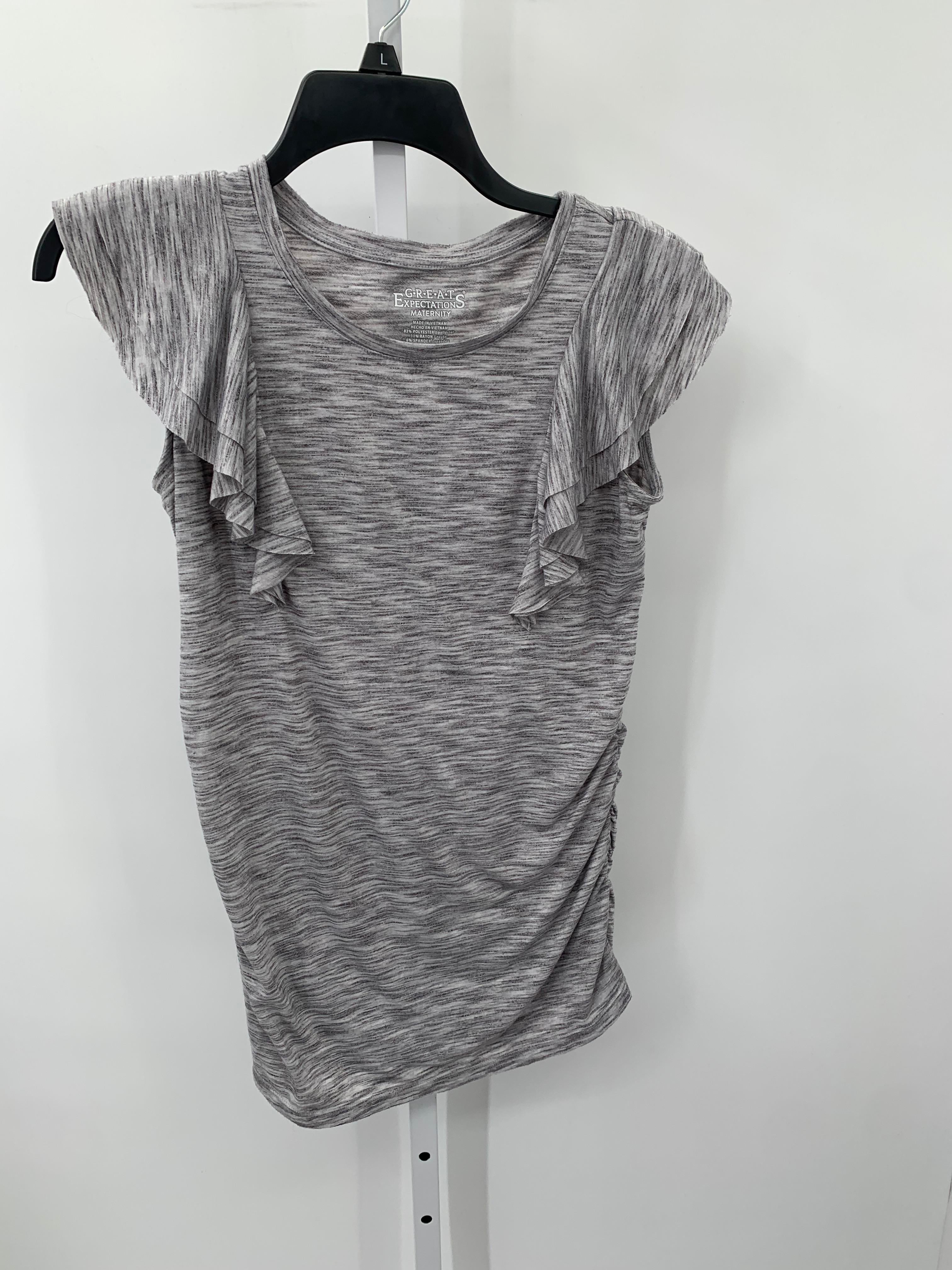 Great Expectations Grey Size Small Maternity Short Sleeve Shirt