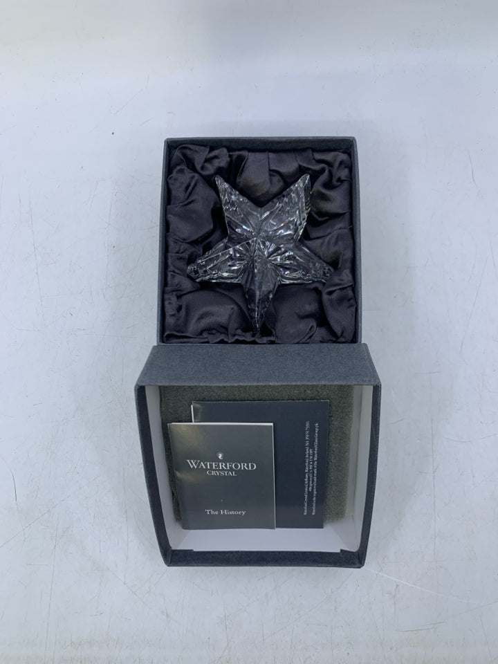 IN BOX CRYSTAL STAR PAPERWEIGHT.