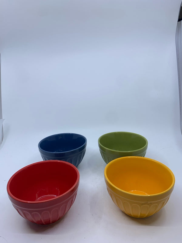 4 COLORFUL BOWLS.