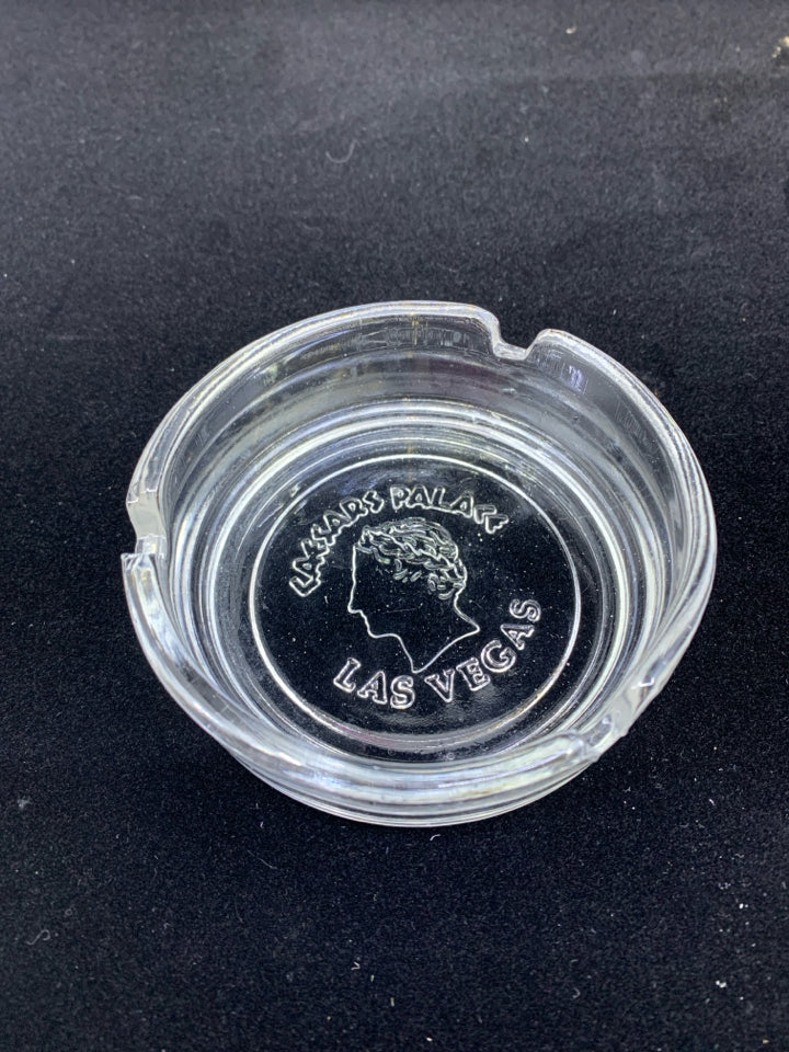 VTG CAESARS PALACE CLEAR GLASS ASHTRAY.