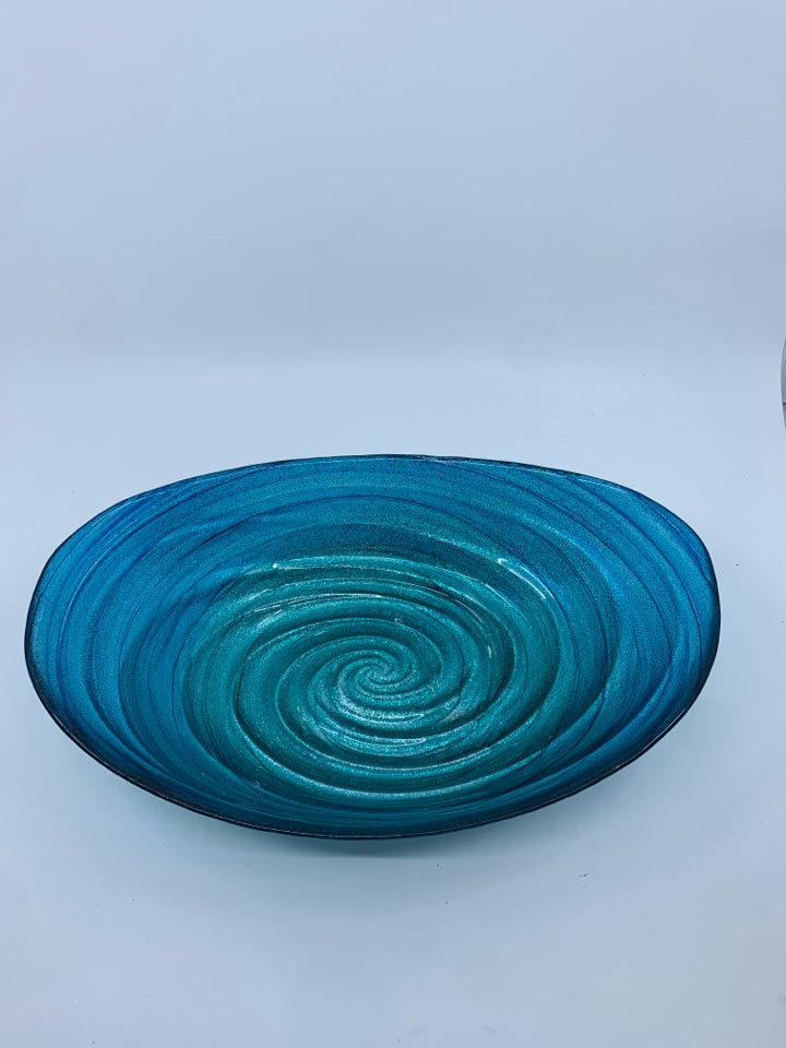 OVAL BLUE SHIMMER CENTERPIECE BOWL.