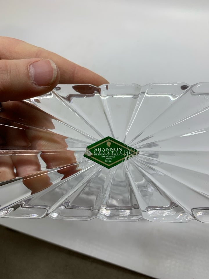 VTG LARGE LEAD CRYSTAL COVERED BUTTER DISH.