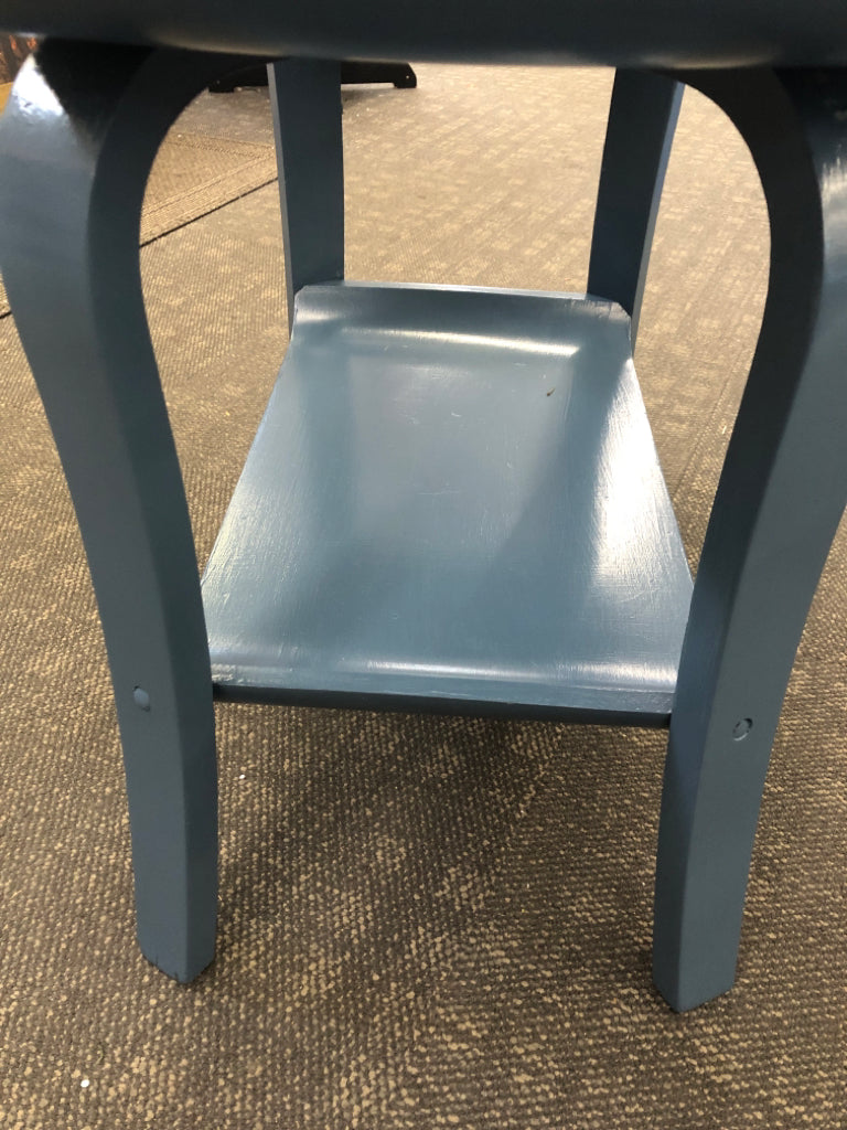 CURVED-TOP 2-TIER COFFEE TABLE BLUE.