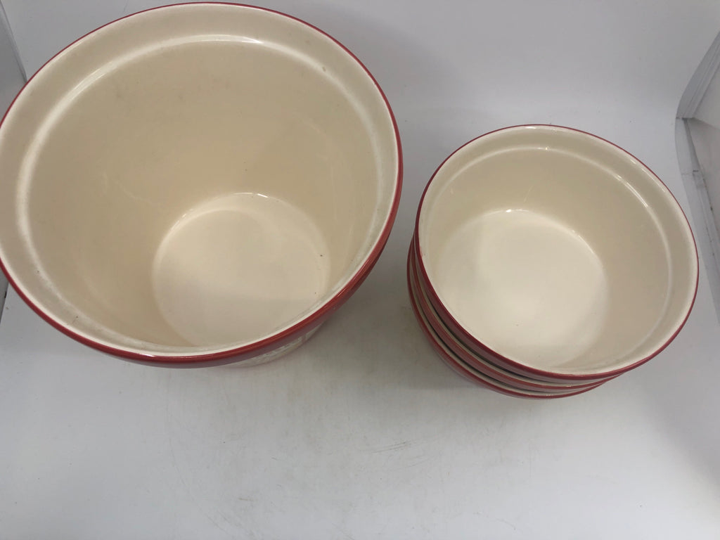 4 PC CERAMIC POPCORN BOWL SET.