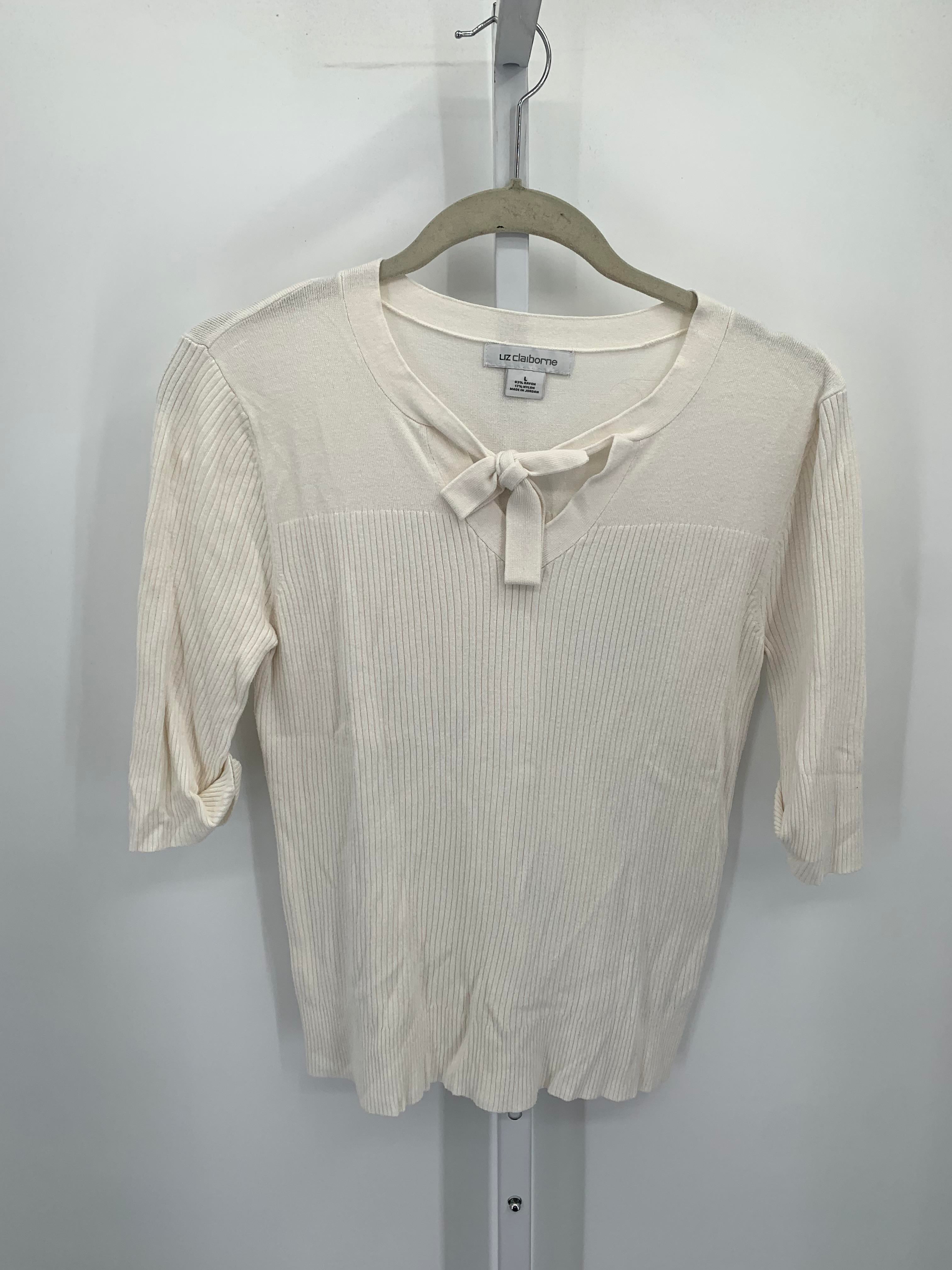 Liz Claiborne Size Large Misses 3/4 Sleeve Sweater