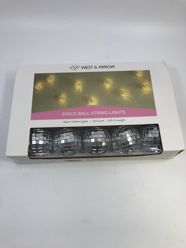 NIB DISCO BALL STRING LIGHTS.