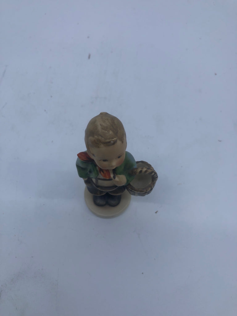 VTG LITTLE BOY HOLDING BASKET FIGURE.