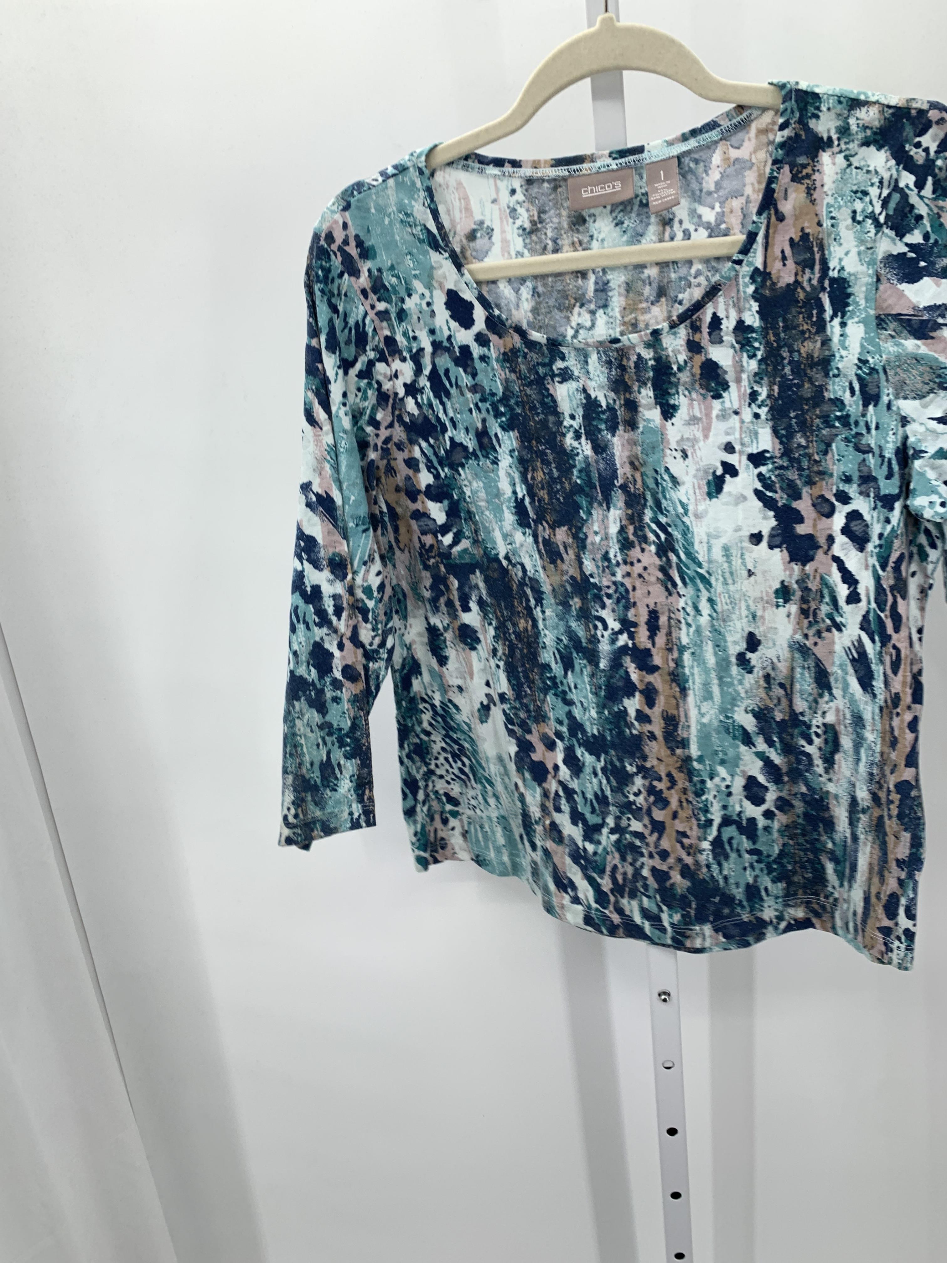 Chico's Size Small Misses 3/4 Sleeve Shirt