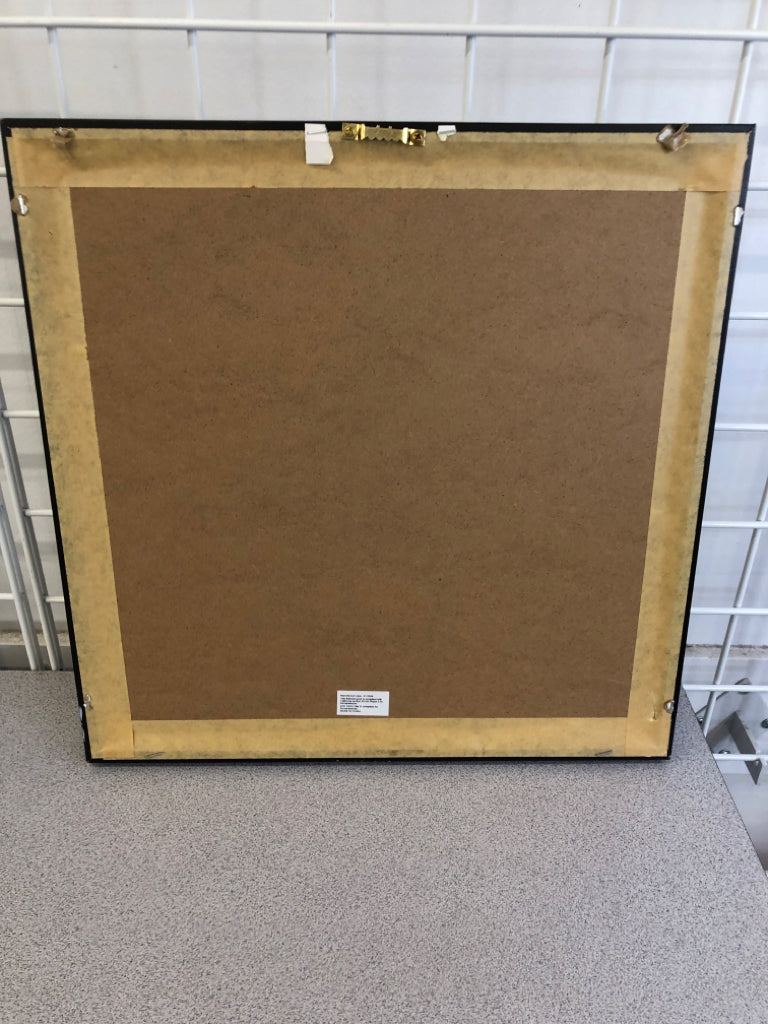 WHITE KITTY CAT IN PINK SUNGLASSES IN BLACK FRAME.