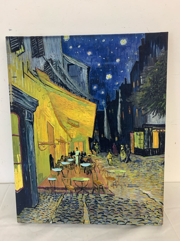 VAN GOGH "CAFE TERRACE AT NIGHT" REPRODUCTION CANVAS.