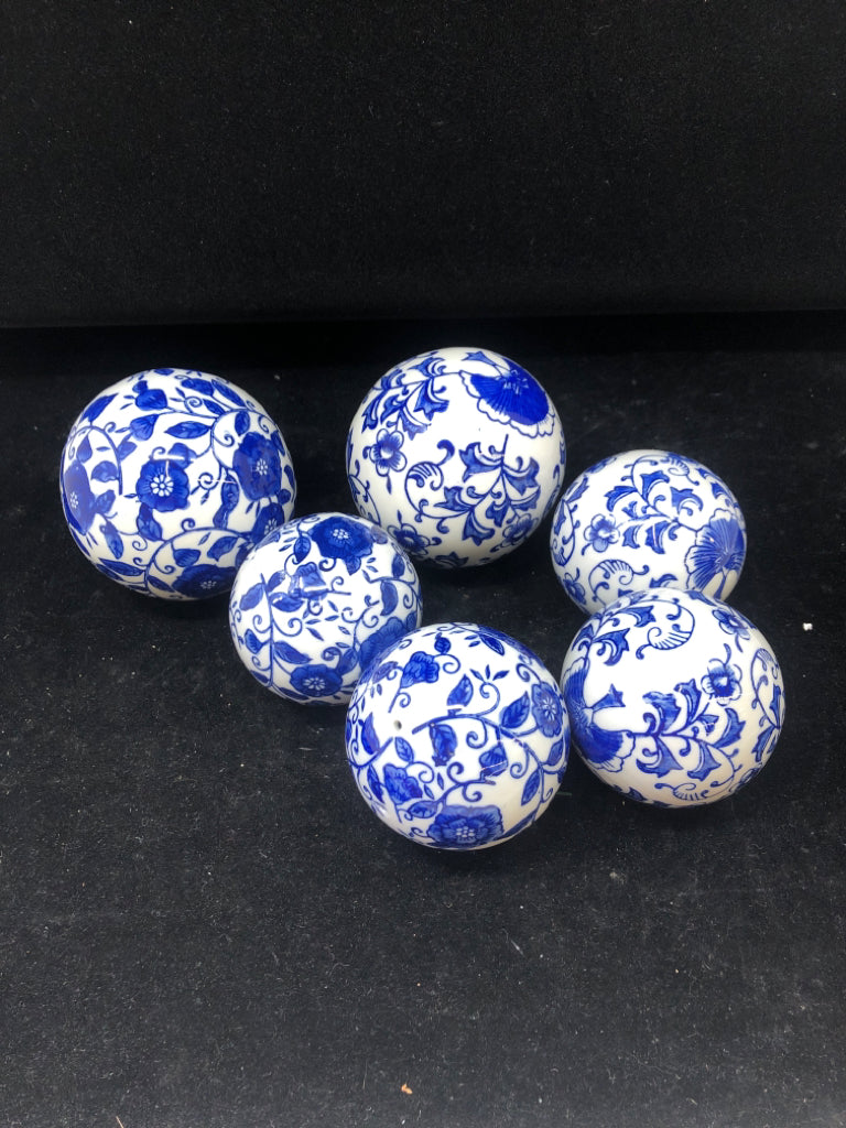 CERAMIC BLUE + WHITE BALLS- BOWL FILLER.