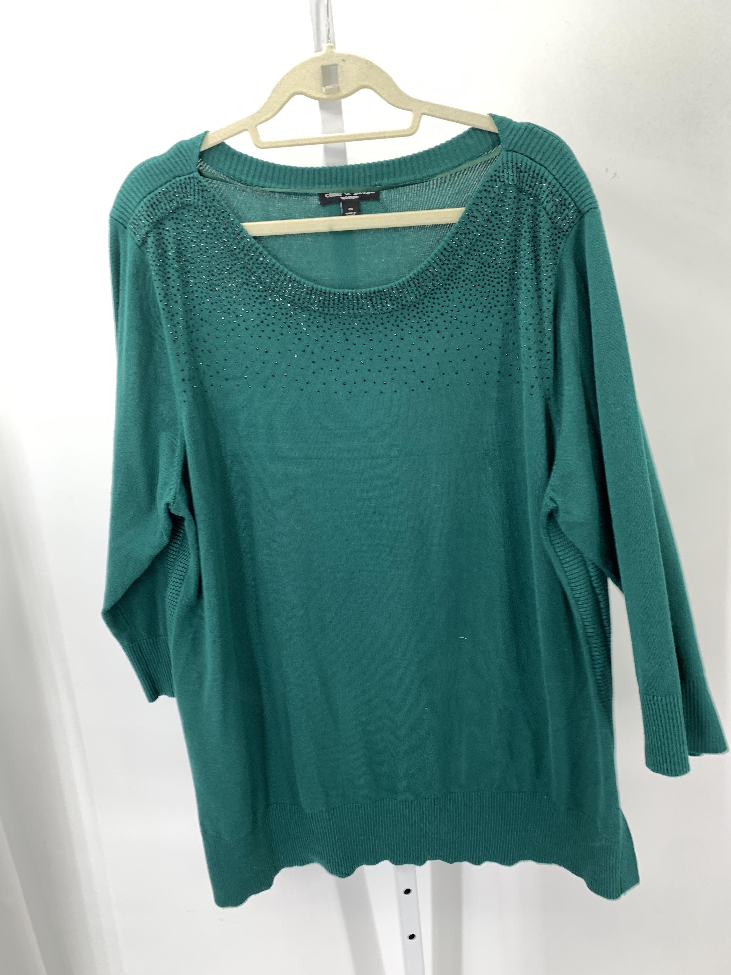 Cable & Gauge Size 2X Womens 3/4 Sleeve Sweater
