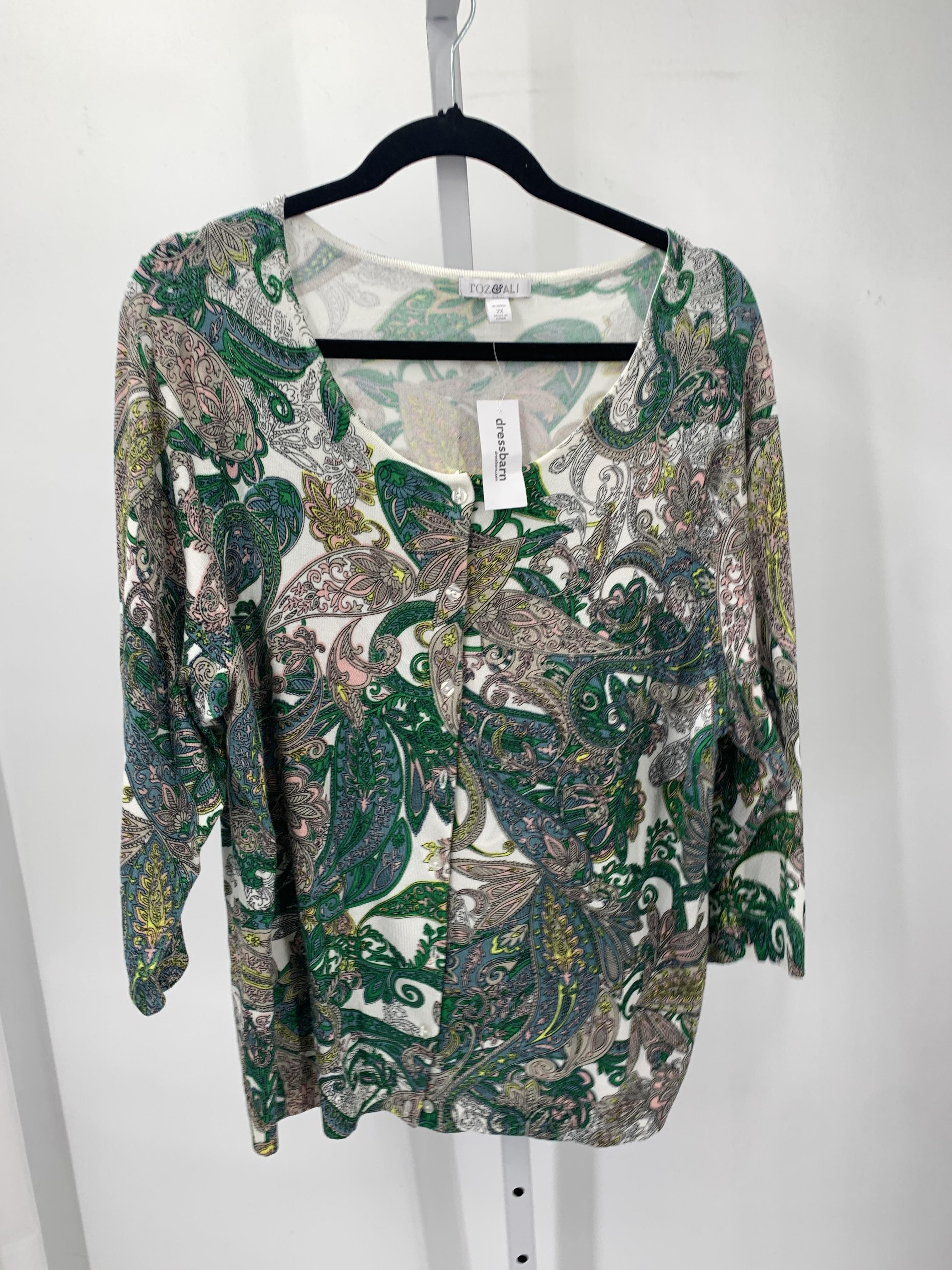 Roz & Ali Size 2X Womens 3/4 Sleeve Sweater