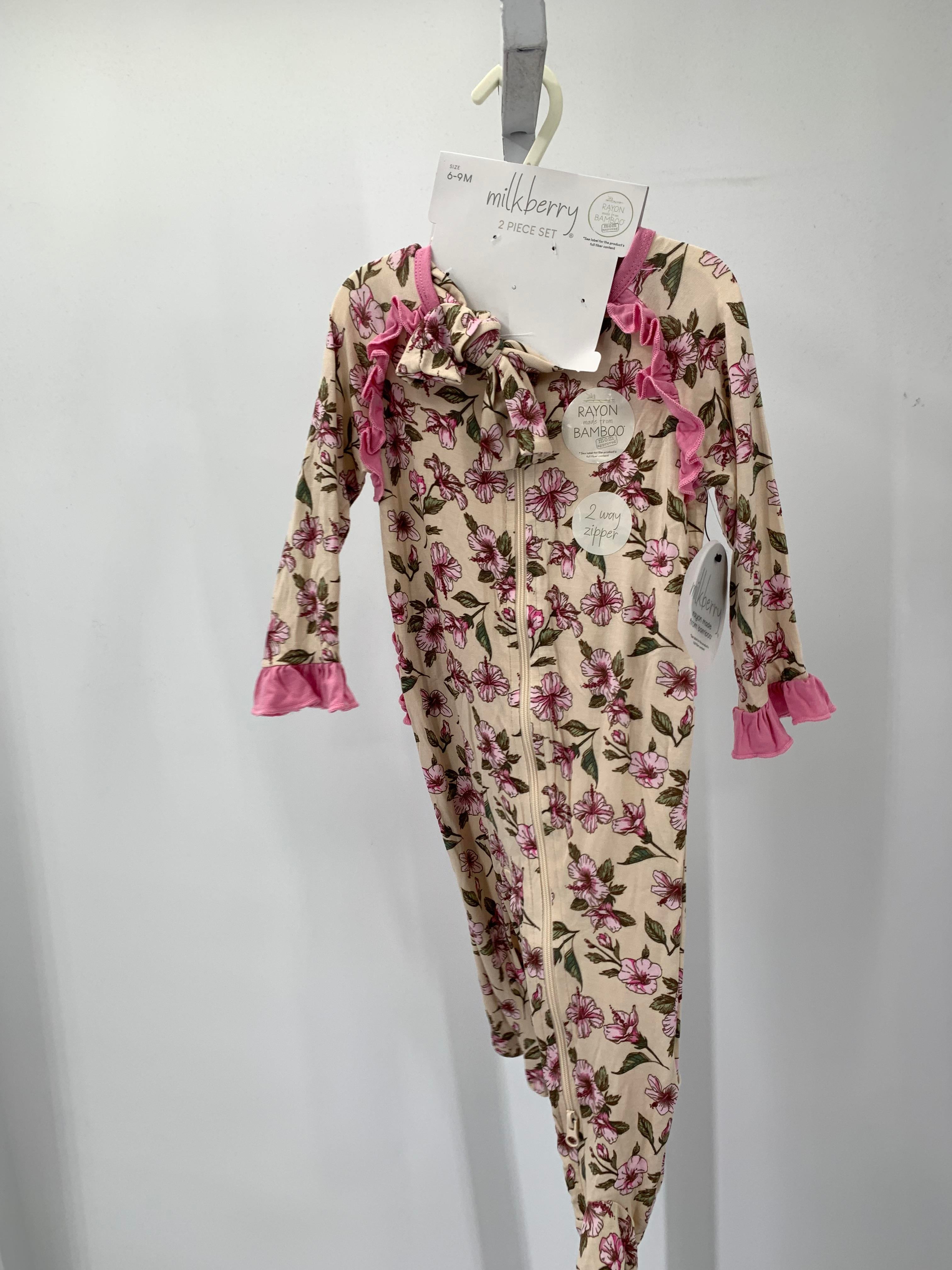 Size 6-9 mon Girls Long Slv. Romper