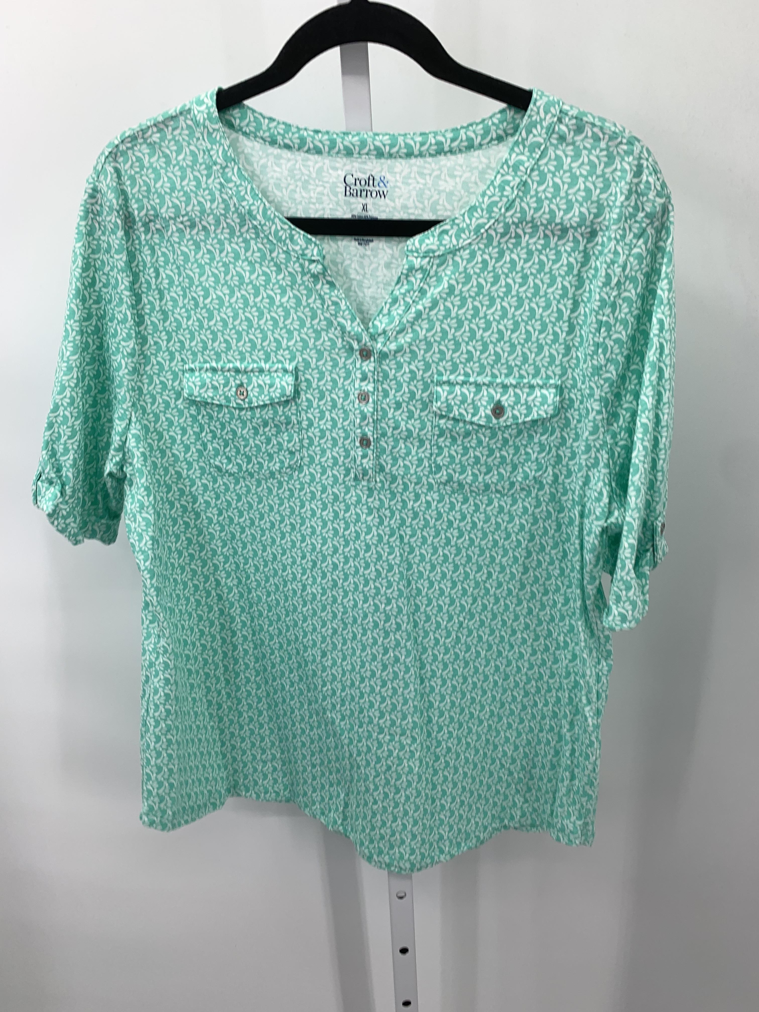 Croft & Barrow Size Extra Large Misses Short Sleeve Shirt
