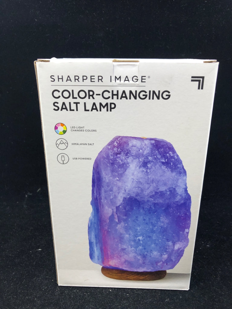 NIB COLOR-CHANGING SALT LAMP.