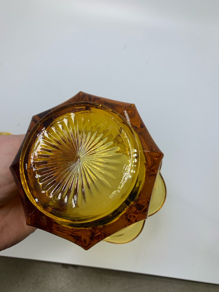 VTG FOSTORIA COIN GLASS COVERED SUGAR BOWL.